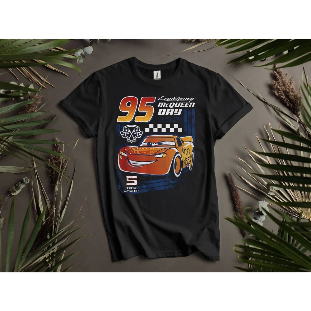 Pixar Cars McQueen Trading Card Vintage Custom T-Shirts